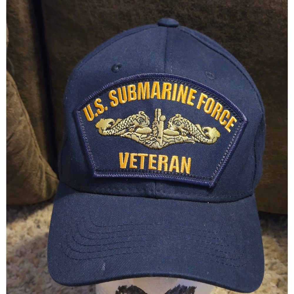 Hawkins U.S. Navy Submarine Force Veteran Baseball Cap Adult One Size Navy Gold